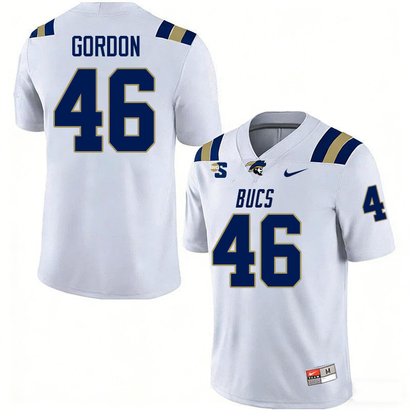 Charleston Southern Buccaneers #46 Zach Gordon College Football Jerseys,Uniforms-White